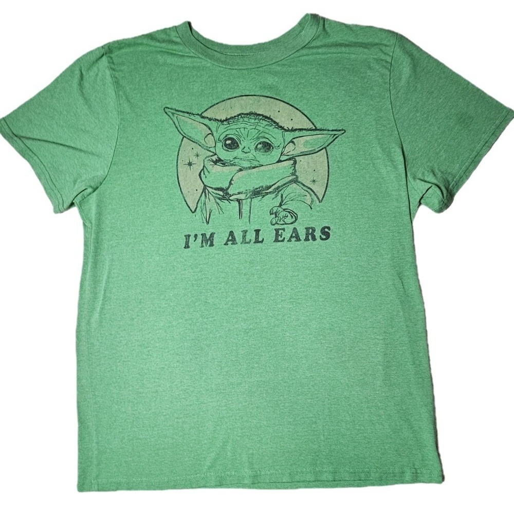 Official Star Wars Yoda "Im all Ears T-Shirt Cotton Poly Blend Large PTP20